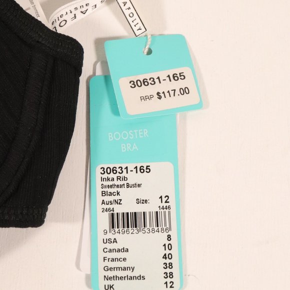 NWT Seafolly Inka Rib Sweetheart Bustier in Black - Picture 14 of 14